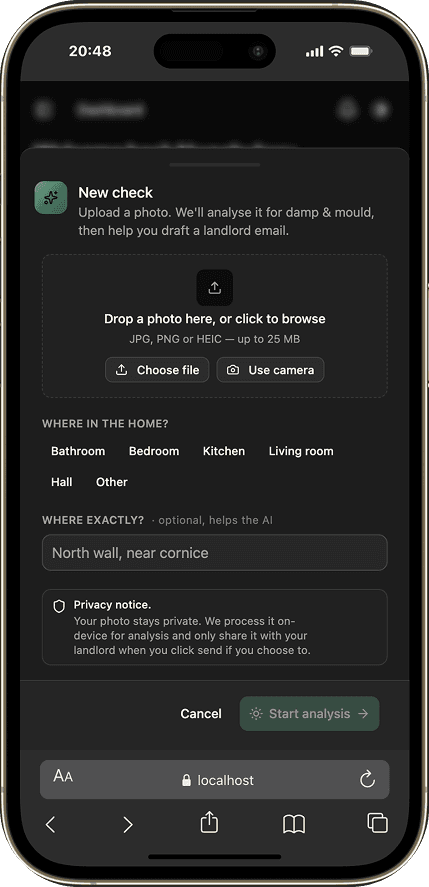 Stitchbloc new image upload screen on mobile